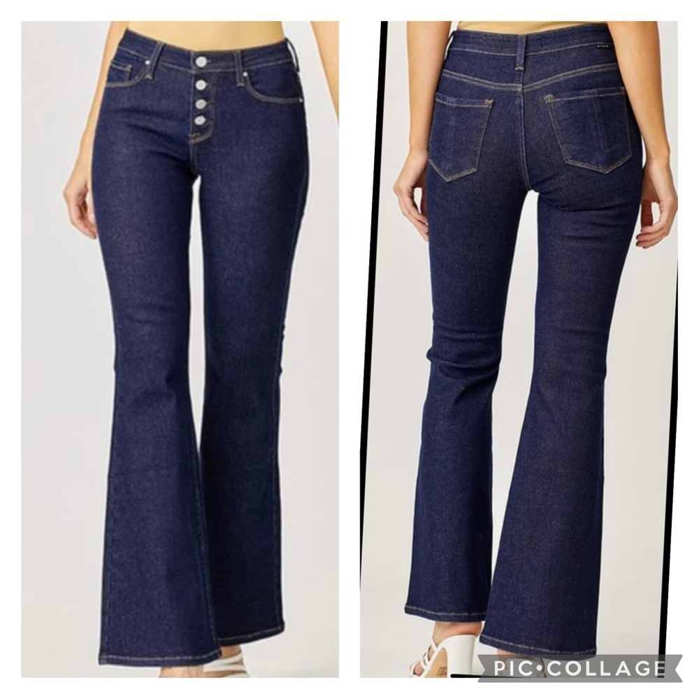 RISEN Button Fly Flare Jeans